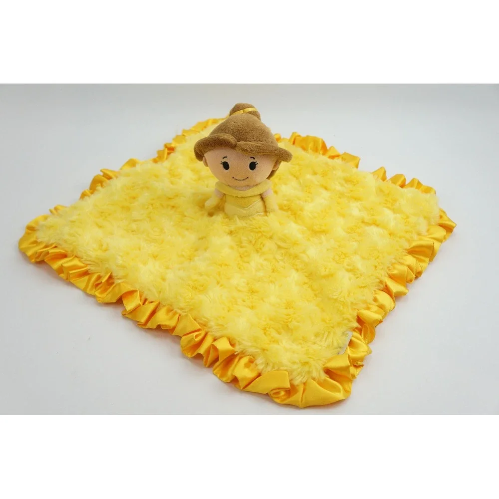 Disney Baby Princess Belle Security Blanket Yellow Rosebud Satin Trim Lovey VGC